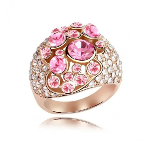 خاتم نسائي مطلي بالذهب مقاس 7 أمريكي