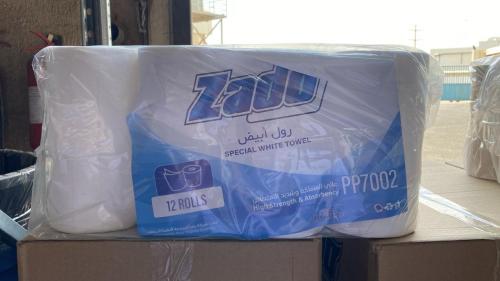 زادو مناديل خاصة باللون الابيض طبقة واحدة 12 رول