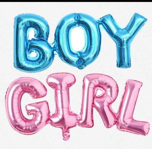 بالون كلمات boy girl لحفل كشف جنس الجنين