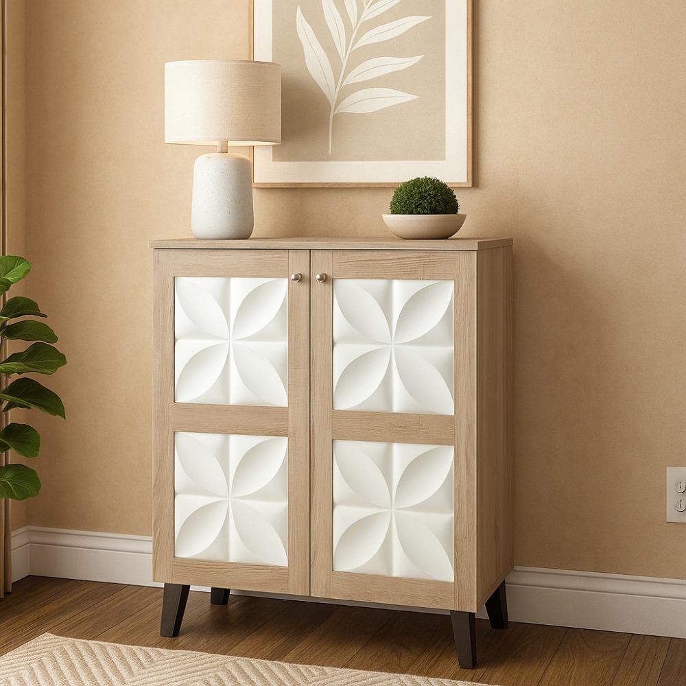 دولاب جزامة ماليزي بتصميم عملى خشب أبيض وخشبي 80×34×95 سم