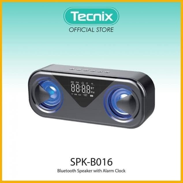 سماعة بلوتوث صغيرة لون اسود مع ساعة - SPK-B016