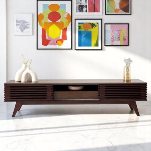 طاولة تلفزيون خشب باللون البني مقاس 180x35x46 سم