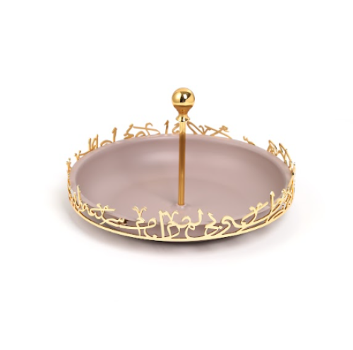 حامل حلويات بتصميم مميز باللون البنفسجي والذهبي حج...