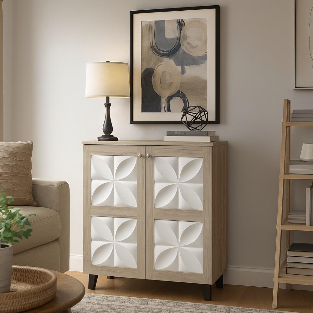 دولاب جزامة ماليزي بتصميم عملى خشب أبيض وخشبي 80×34×95 سم