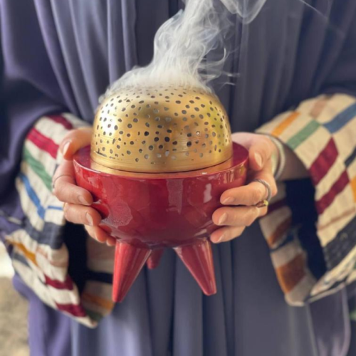مبخرة كلاسي حجم صغير لون احمر