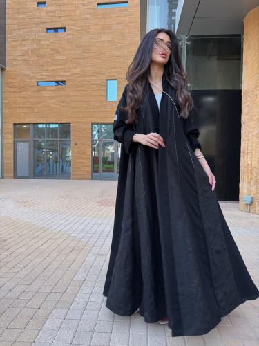 عباية هند تطريز اسود