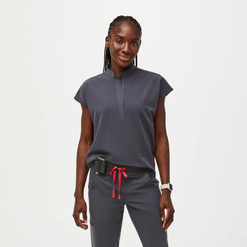 Figs, Charcoal Rafeala Top