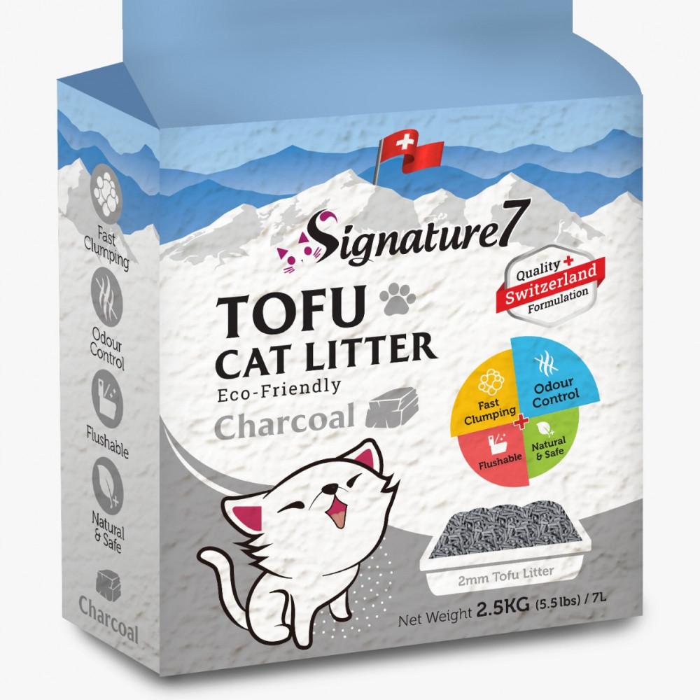 سيقنتشر7 رمل قطط بالفحم خالي من الغبار 7 لتر