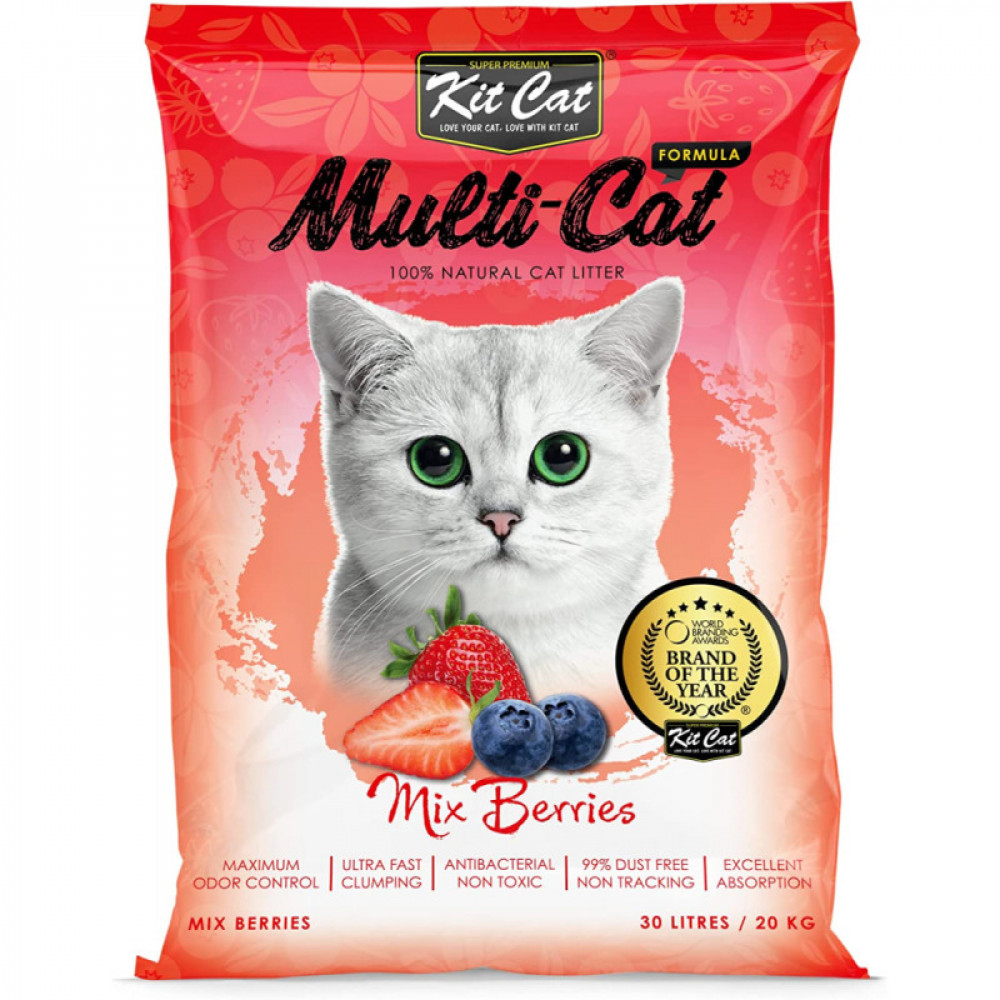 Kit Cat MultiCat Cat Snad 20kg Mix Berries Baboon Store for