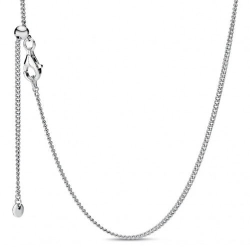 Chain Necklace - سلسال ساده قابل للتصغير, لون فضي...