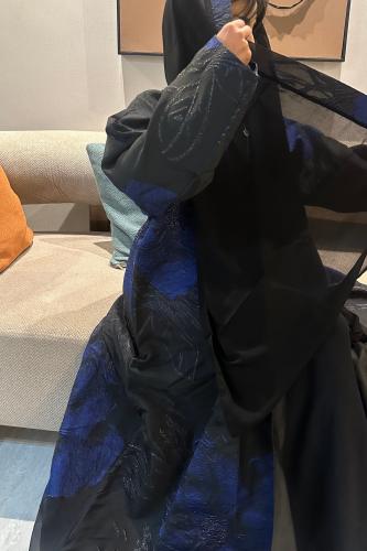 عبايه شيفون لون اسود