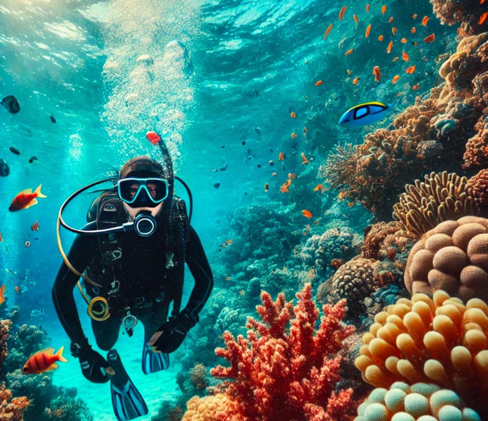 "أعماق البحر الأحمر: دليل المبتدئين إلى عالم الغوص”