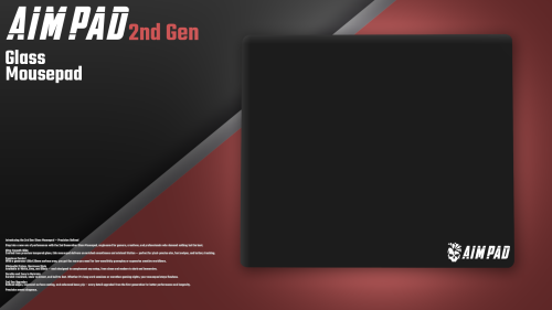Mousepad Glass 2.0 - Black- 490x420 MM
