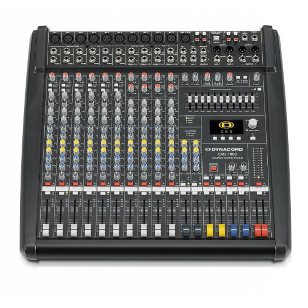 German Dynacord CMS 1000-3 10-input Powered Mixer: Professional performance in an integrated device dynacord cms 1000.