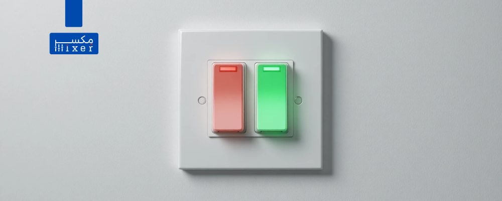 مفتاح طفاية أحمر أخضر مزدوج مع إضاءة كهربائي عالي الجودة Double Switch