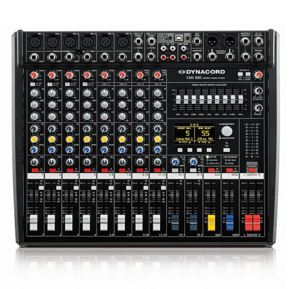 German Dynacord CMS 600-3 8-input Powered Mixer: Professional performance in an integrated device dynacord cms 600.