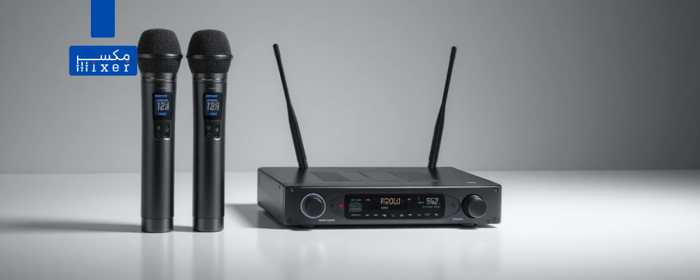 NEDA brand dual wireless microphone, 130m UHF range, with rechargeable magnetic batteries, model NA-8800