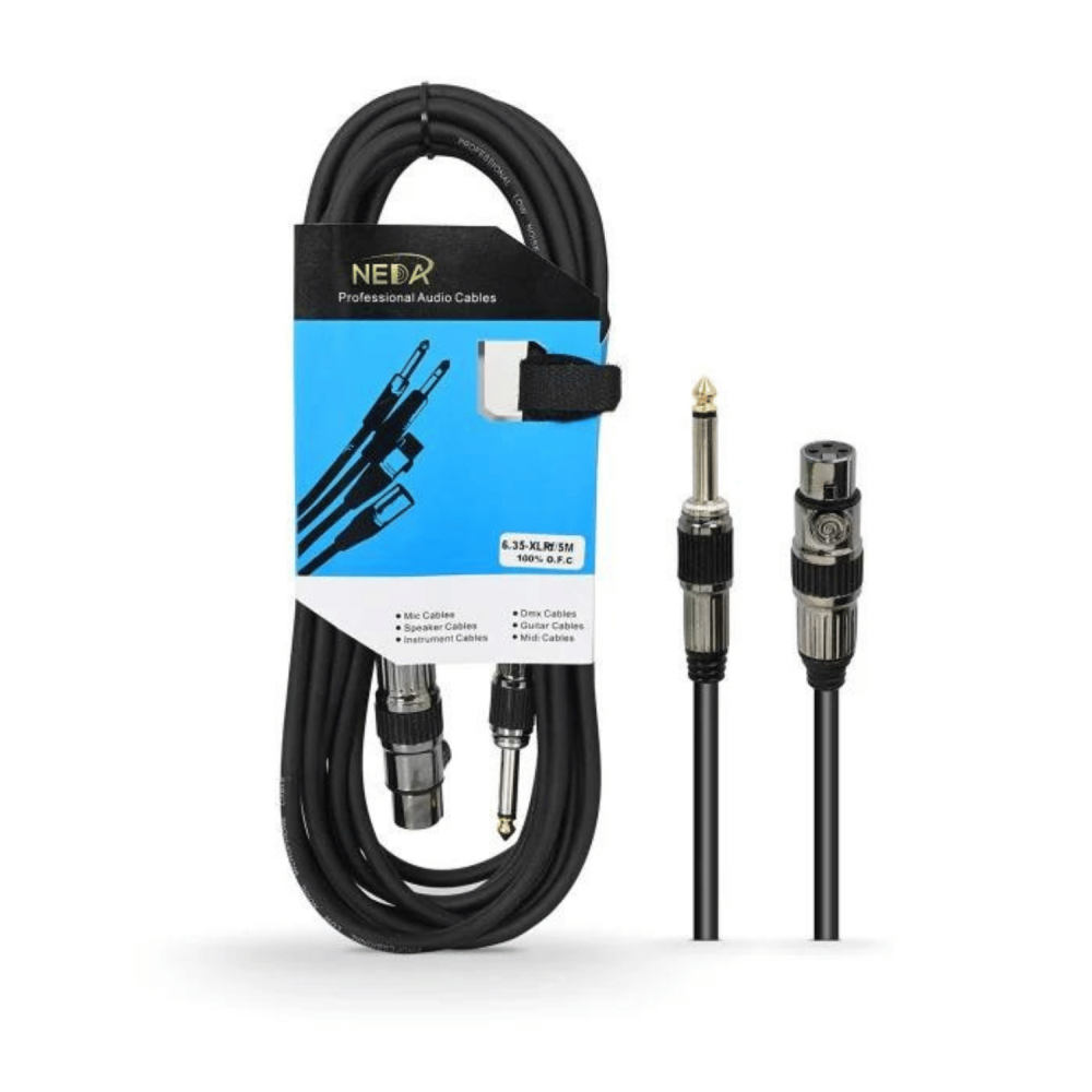 توصيلة / كابل ميكروفون جاهز 5 متر XLR إلى مونو - أسود