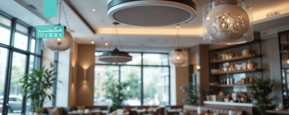 سماعات سقفية معلقة صوت واضح وتصميم أنيق للمساحات العالية