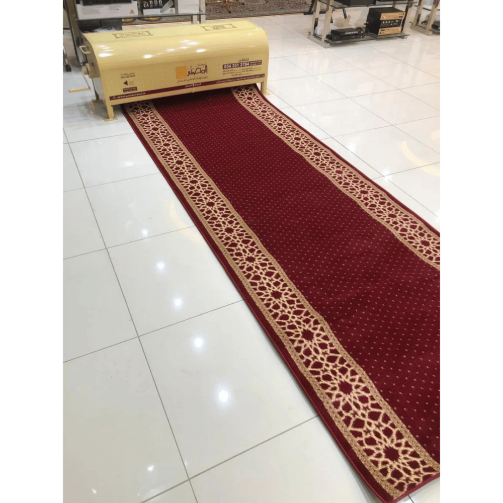 Original 5-meter long single-row mobile prayer rug - superior national quality from Al-Sareea Company for the comfort and peace of mind of the worshipper