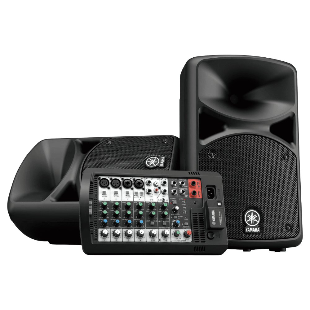 Pair of Yamaha 8-Channel, 400W, 8-Inch Stagepas 400i Portable Speakers