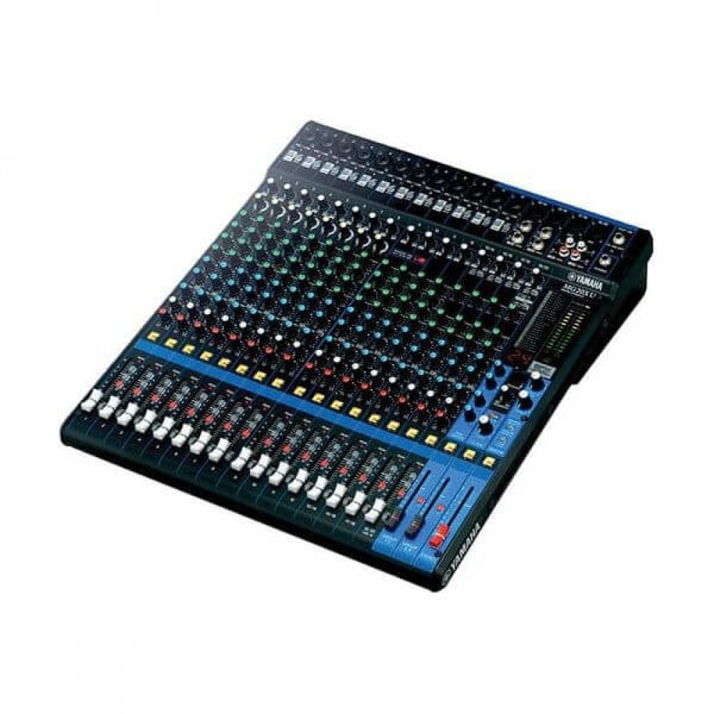 The Yamaha MG20XU analog mixer is well-suited for portable rigs or