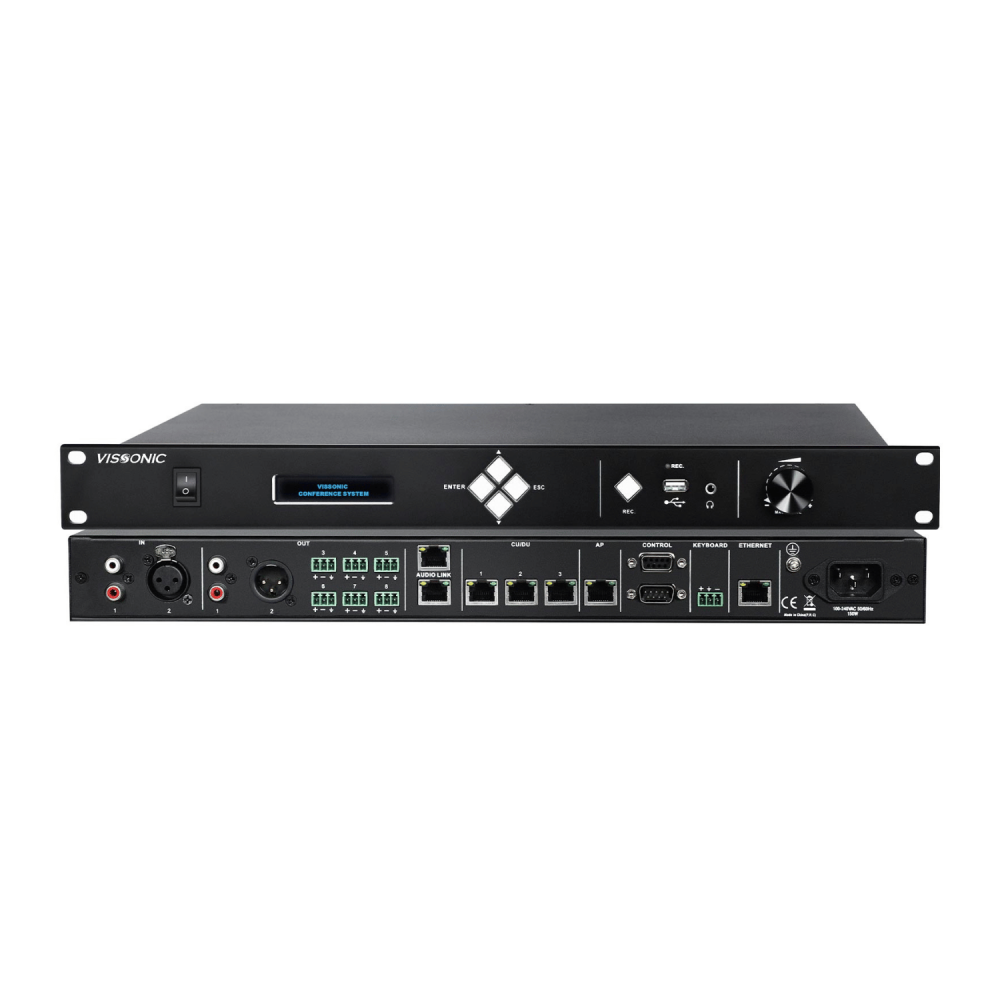 نظام المؤتمرات الرقمي الكامل CLEACON – معالج مؤتمرات DSP الرقمي الكامل VIS-DCP2000-D Full ديجيتال شبكة DSP معالج لأجهزة المؤتمرات