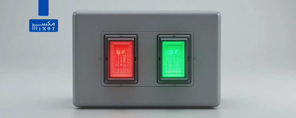 مفتاح طفاية أحمر أخضر مزدوج مع إضاءة مفتاح كهربائي عالي الجودة – Double Switch