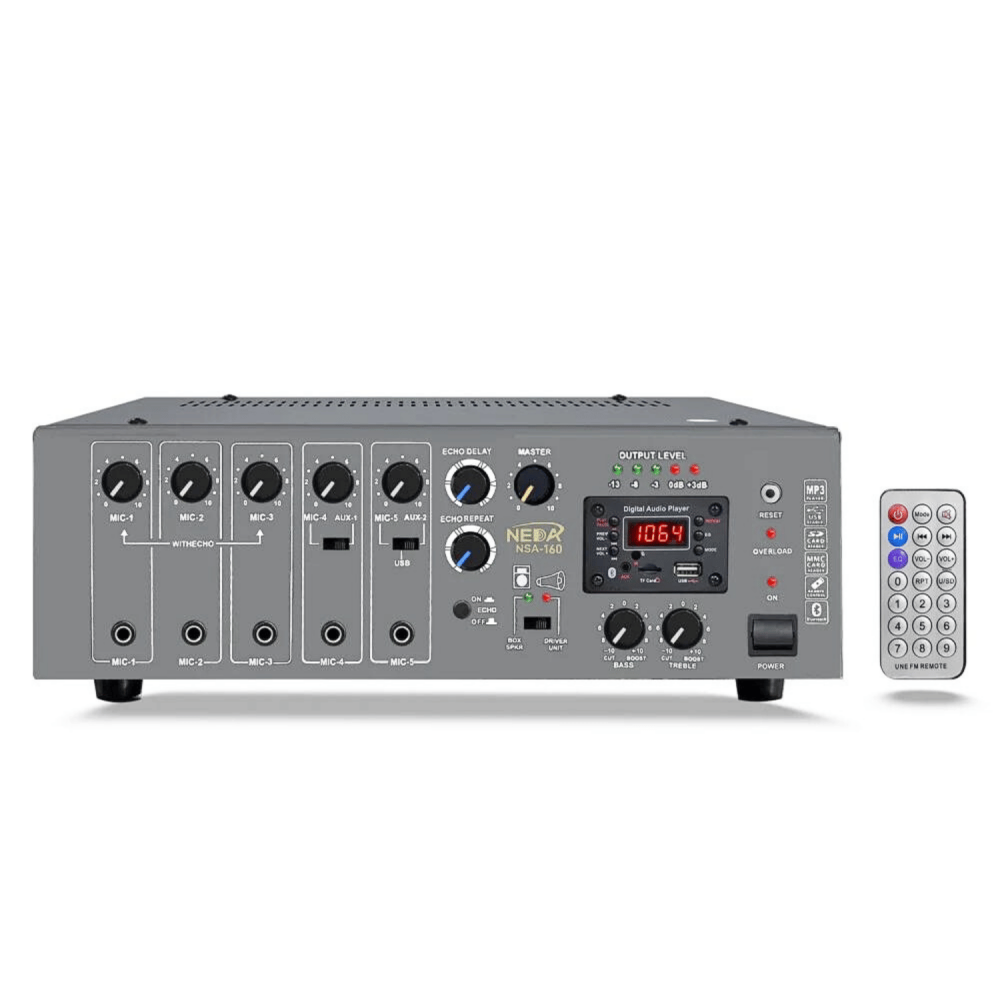 جهاز مضخم صوت امبليفير الهندي بقدرة عالية 160 وات | NEDA NSA-160 MIXER AMPLIFIER 160W