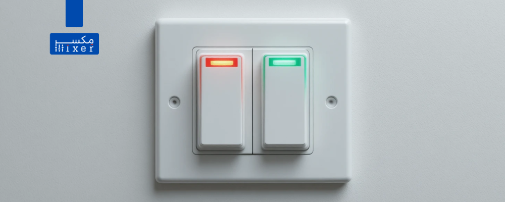 مفتاح طفاية أحمر أخضر مزدوج مع إضاءة كهربائي عالي الجودة (Double Switch)