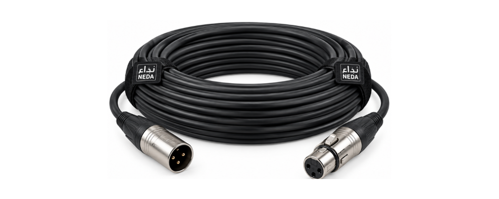 توصيلة كيبل ميكروفون جاهز 25 متر ثلاثي إلى ثلاثي XLR To XLR موديل XLR-XLR-25 ماركة NEDA