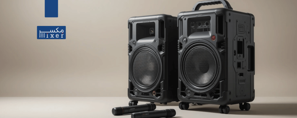 سماعات كبيرة بلوتوث 15 إنش قوة 350 وات متنقلة مع 2 ميكروفون لاسلكي 155BTM – صوت قوي وأداء استثنائي لأي مناسبة