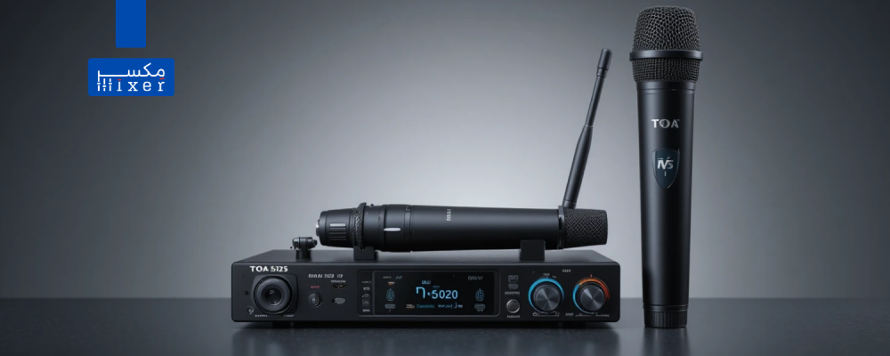 ميكروفون لاسلكي مع جهاز استقبال احترافي ماركة TOA استقرار عالي وجودة صوت نقية بتقنية UHF – موديل WS-5225