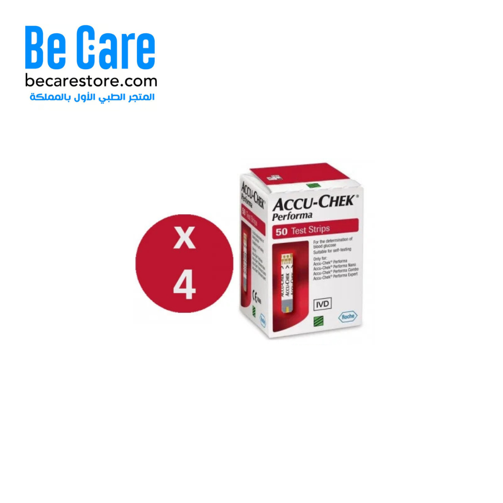 عدد 4 علبة شرائط جهاز السكر أكواتشيك بيرفورما – 200 شريط للقياس الدقيق والمستمر