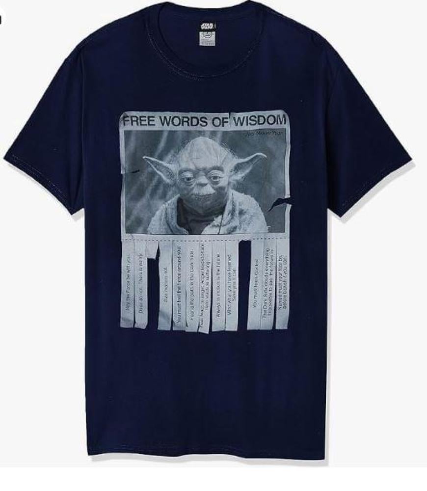 تيشيرت ستار وورز للرجال عليه عبارة Words of Wisdom مقاس XXL