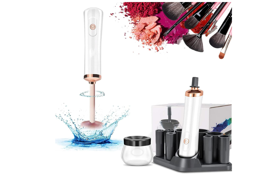 ماكينة تنظيف فرش مكياج كهربائية دوارة من DMG منظف ومجفف 8 أطواق