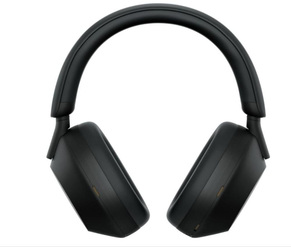 سماعات راس لاسلكية بخاصية الغاء الضوضاء Wh-1000Xm5 من سوني - عمر بطارية 30 ساعة - تصميم فوق الاذن - محسنة لاليكسا ومساعد جوجل - مع ميكروفون مدمج للمكالمات الهاتفية - اسود، L، WH1000XM5B