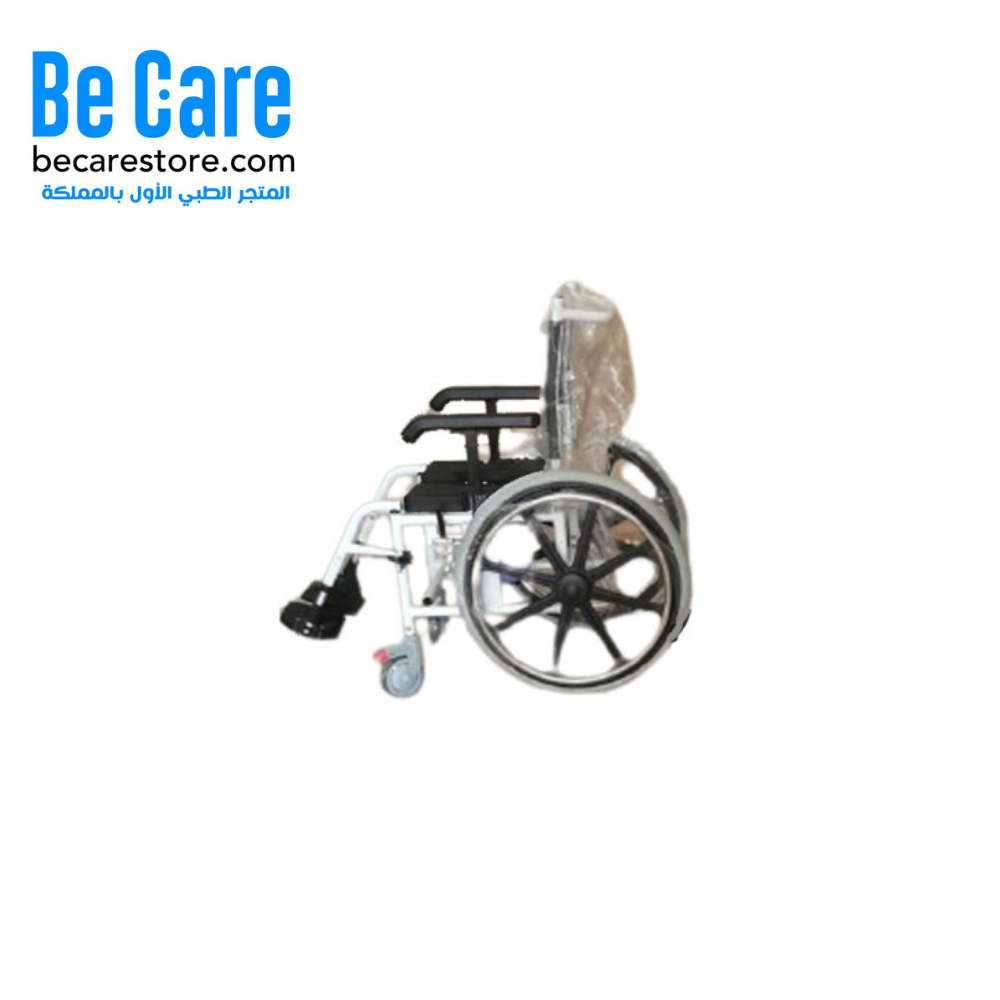 كرسي متحرك بعجل كبير بقاعدة حمام مقاس 36 - راحة مثالية ودعم متكامل