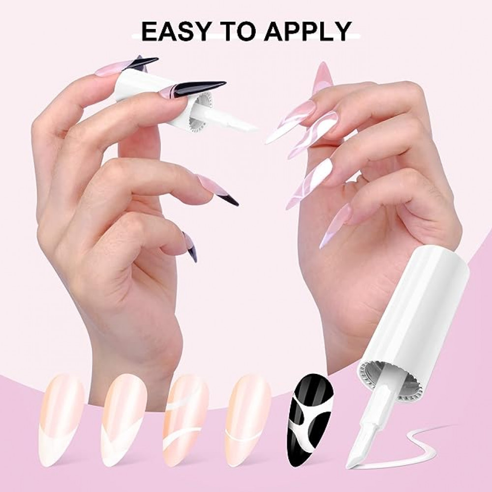 طلاء أظافر جل من سافي لاند فرينش أبيض مطور 10 مل