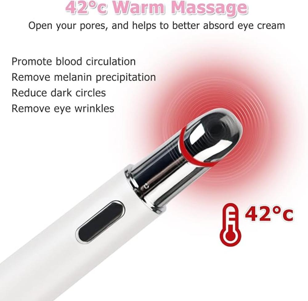 جهاز تدليك العين محمول بحرارة 42C وLED مزدوج واهتزاز عالي وشحن USB