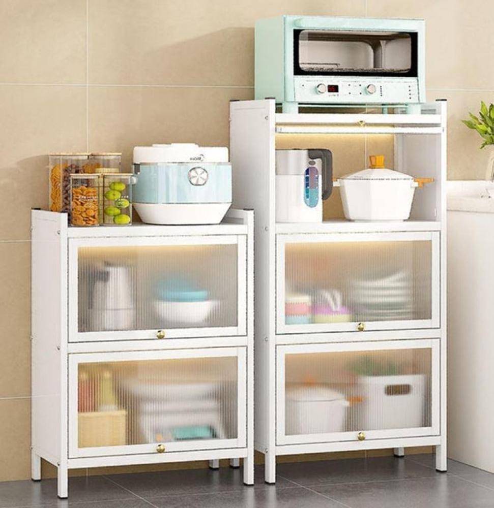 رف خزانة من يو-هوم، منظم رف تخزين لطاولة المطبخ قابل للتوسيع للمطبخ، الحمام، منظم رفوف المطبخ للخزانة وخزانة المؤن، ارفف سطح الطاولة قابلة للتعديل (ابيض)، بلاستيك