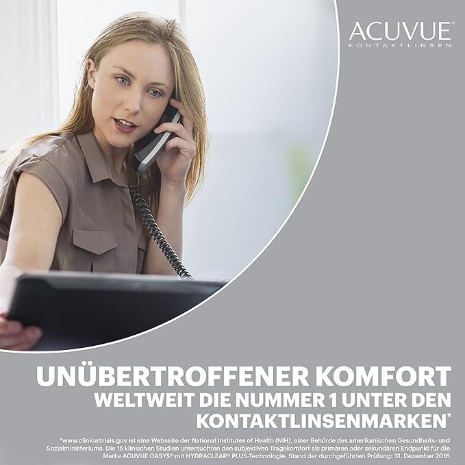 عدسات لاصقة من ACUVUE بتقنية هايدراكلير بلس عبوة 6 قطع