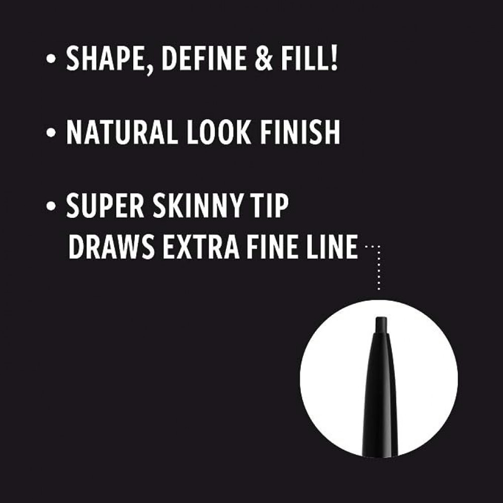 قلم تحديد الحواجب مايكرو من NYX دقيق بلون أسود - حجم قياسي