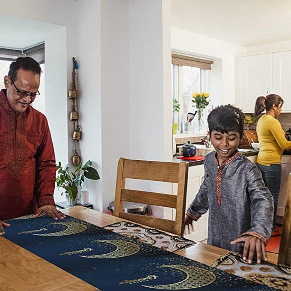 هوتس يو ايه اي مفرش طاولة عيد مبارك رمضان لتزيين طاولة الطعام والمنزل 33 180 سم