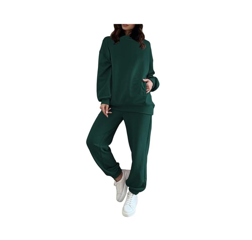 بدلة رياضية للنساء من فيكسماتي مكونة من هودي باكمام طويلة وبنطلون للركض مكونة من قطعتين