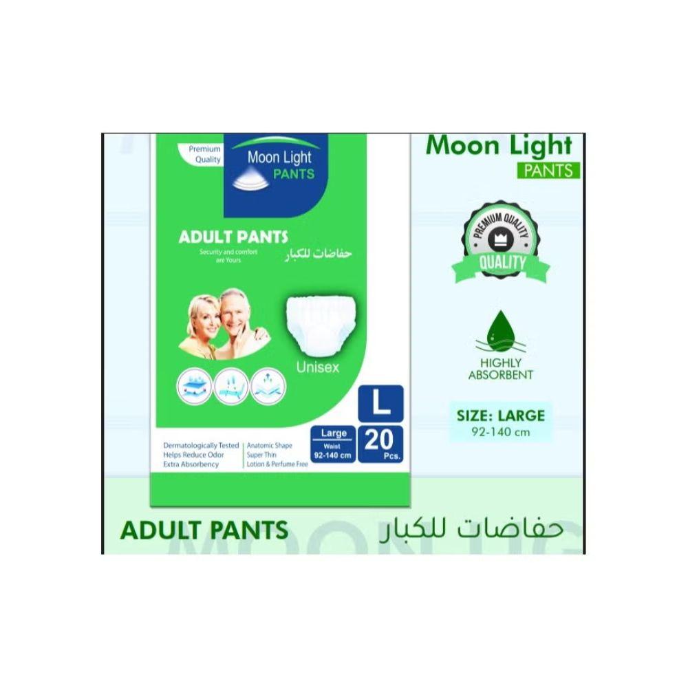 مون لايت حفاضات شريط لازق لكبار السن مقاس L