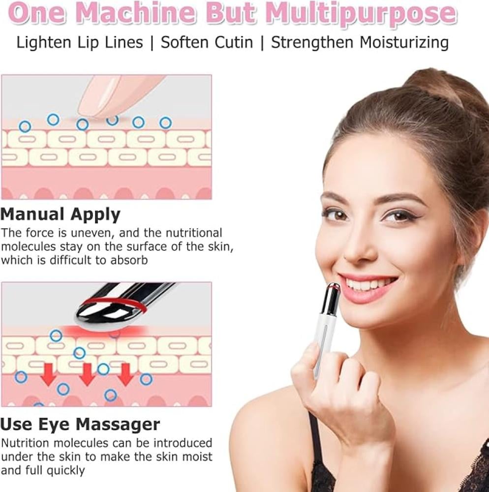 جهاز تدليك العين محمول بحرارة 42C وLED مزدوج واهتزاز عالي وشحن USB