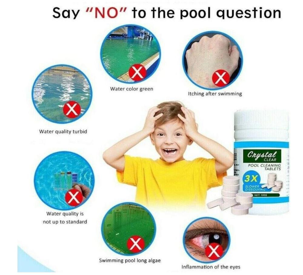 موزع كلور لحوض السباحة Crystal Clear مع 200 قرص وقفل أمان