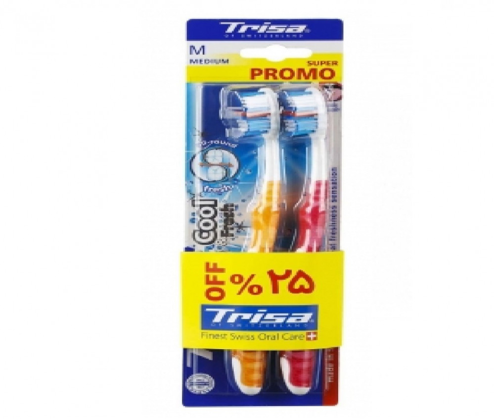 فرشاة أسنان متوسطة من تریزا بشعيرات ناعمة لتنظيف فعال 2 قطعةفرشاة أسنان متوسطة من تریزا بشعيرات ناعمة لتنظيف فعال 2 قطعة