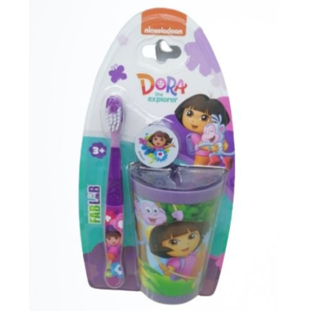 فرشاة أسنان دورا للاطفال مع غطاء وكوب شفط